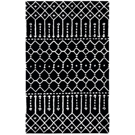 Safavieh 5 x 8 ft. Himalaya Contemporary Rectangle Hand Tufted Rug - Black & Ivory HIM903Z-5